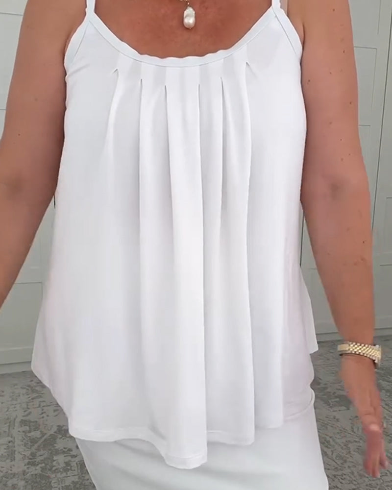 Paski kamizelki plisowane u dołu