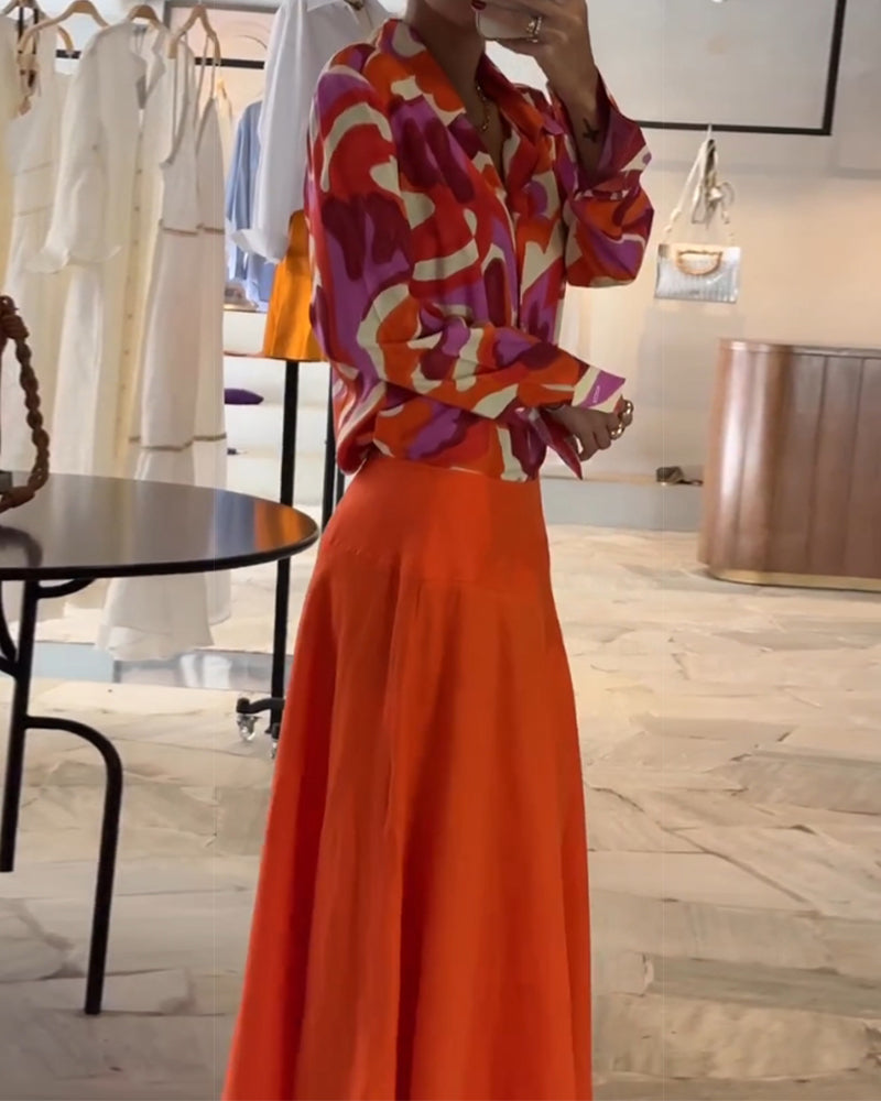 Bluzka Chapel w kolorowe wzory z guzikami