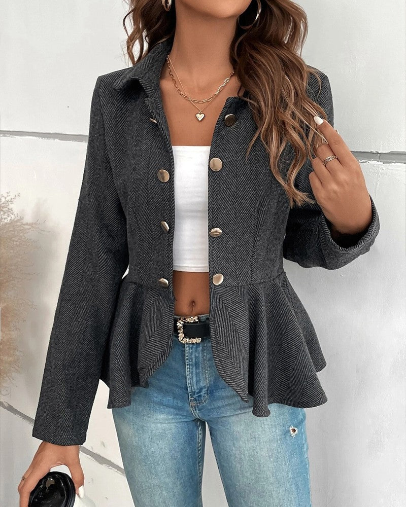 Dopasowana marynarka z baskinką - elegancka damska marynarka do pracy