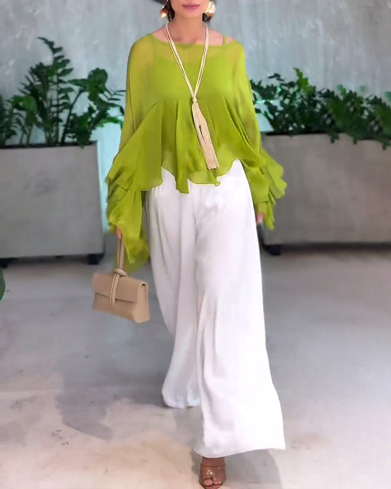 Bluzka o stylowym, gładkim wzorze