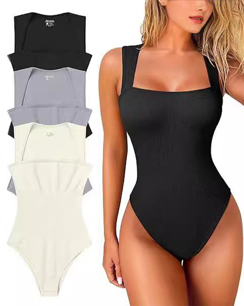 Jednokolorowy, bezrękawnik w formie body