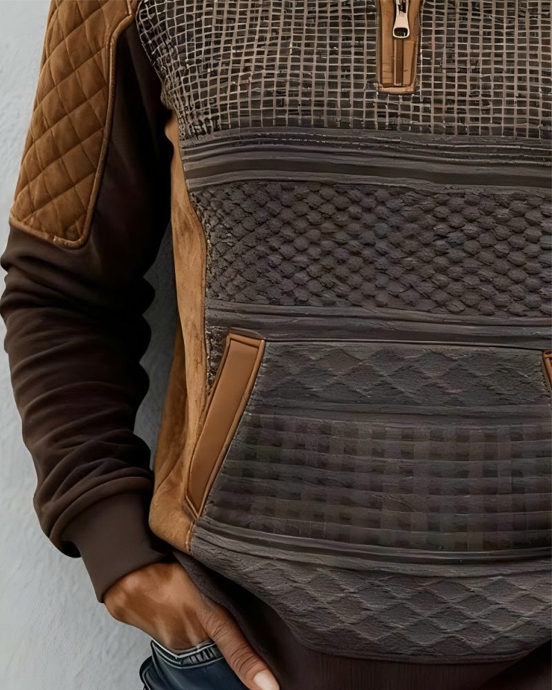 Sweter z kołnierzykiem zapinanym na zamek błyskawiczny, swobodny, modny