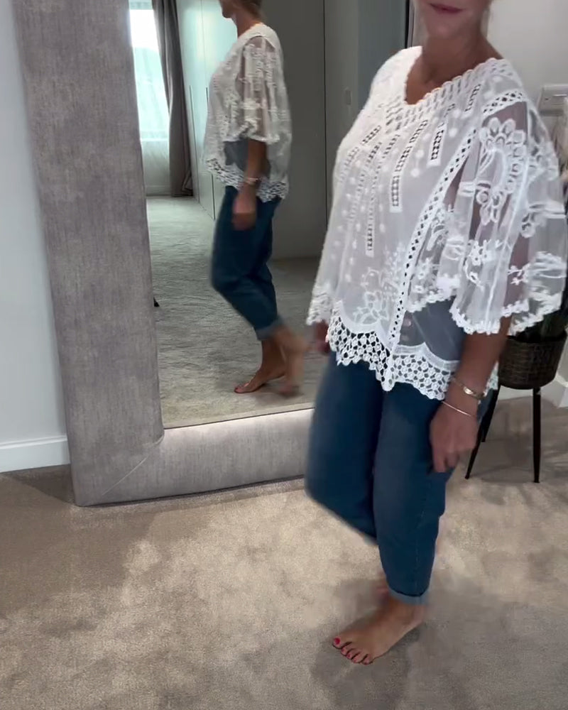 Stylowa bluzka z dekoltem w serek