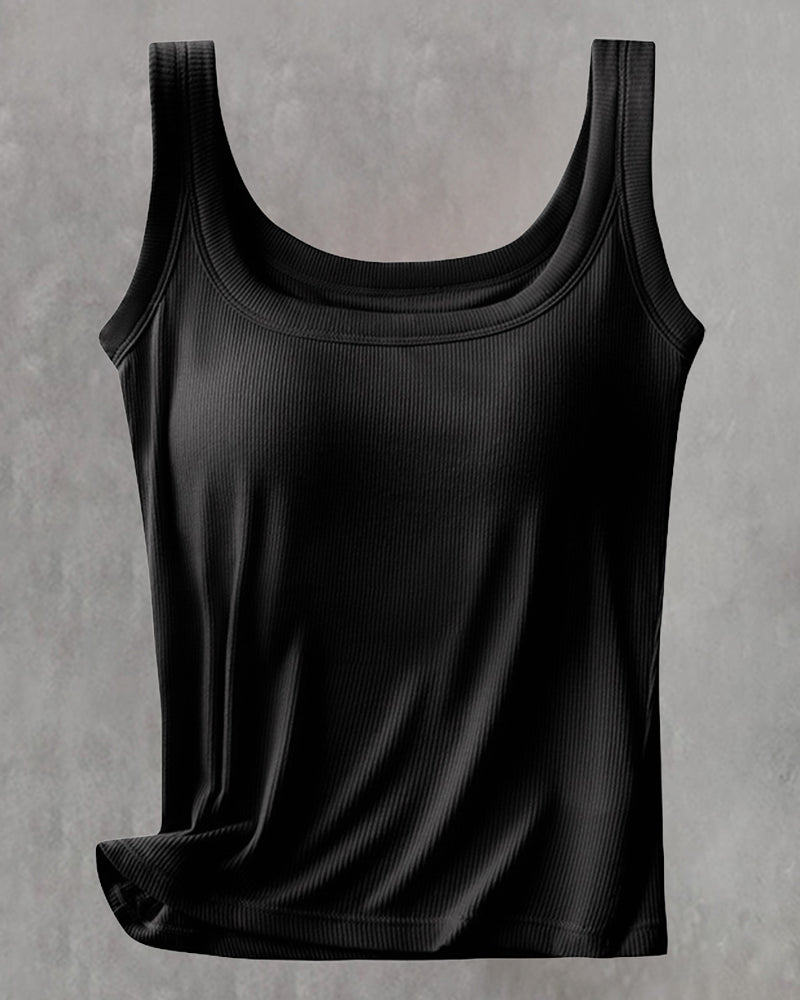 Gładki top z wbudowanym biustonoszem