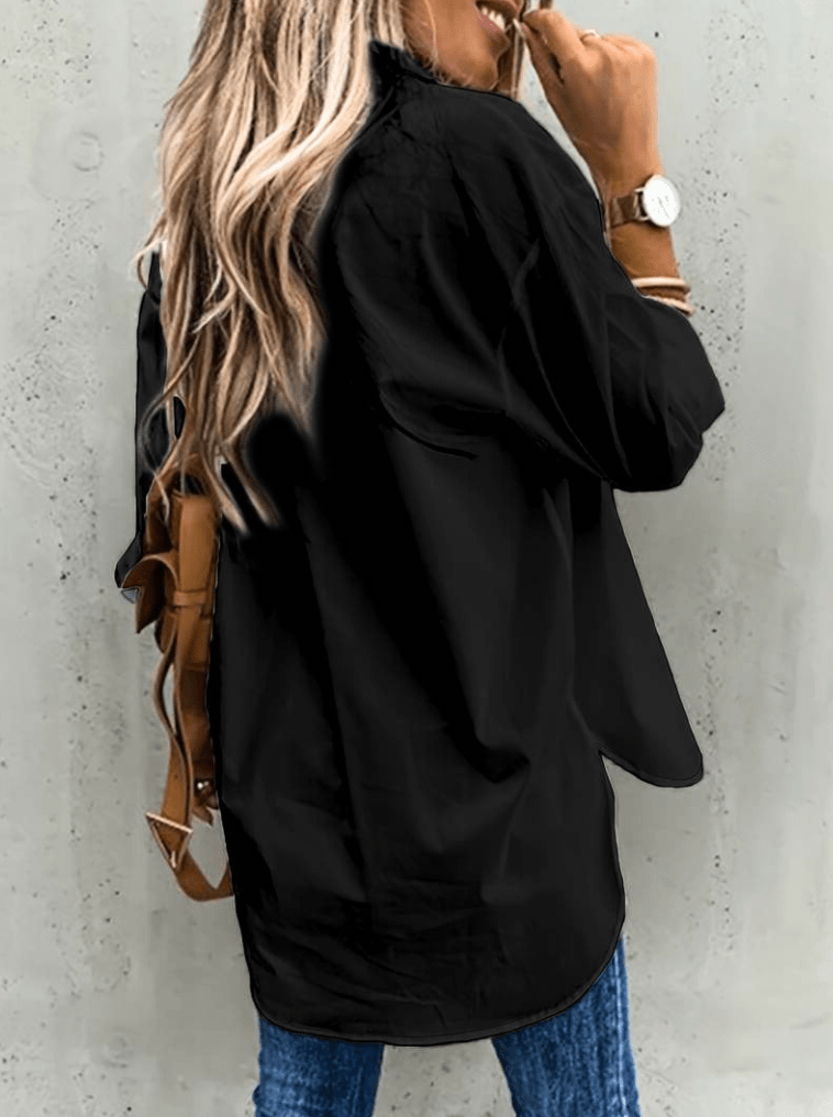 Damska koszula casualowa, lekka bluzka z długim rękawem - uniwersalny styl na co dzień dla modnych kobiet