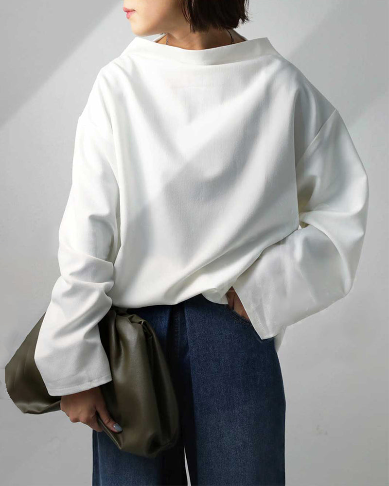 Luźna bluzka z długimi rękawami