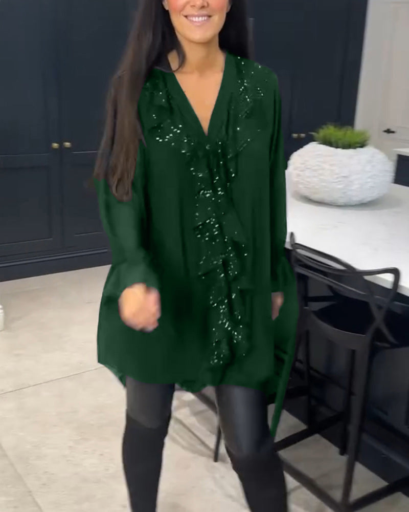 Bluzka z falbankami o eleganckim fasonie