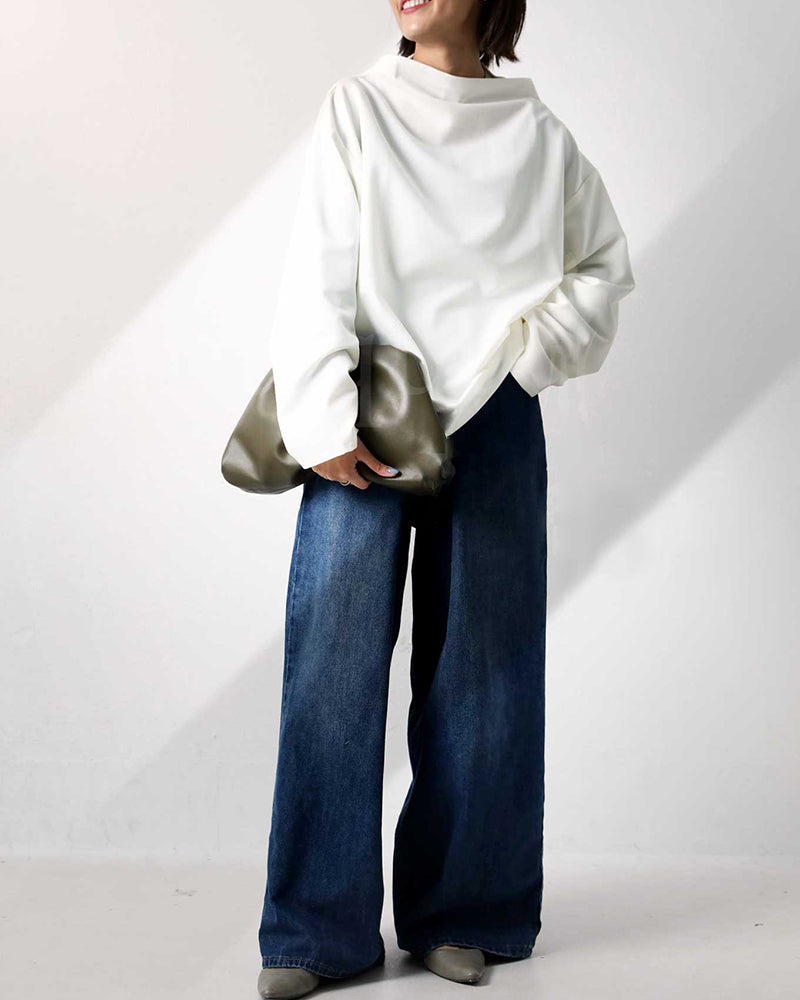 Luźna bluzka z długimi rękawami