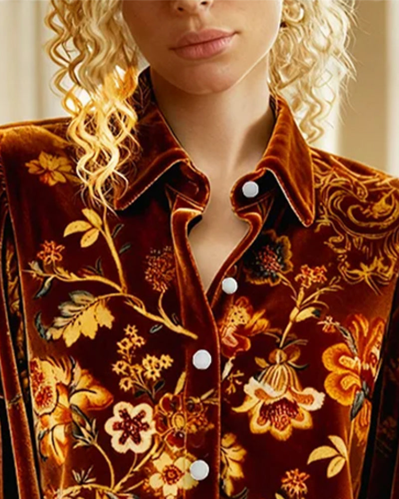 Bluzka z nadrukiem i rękawami typu latarnia