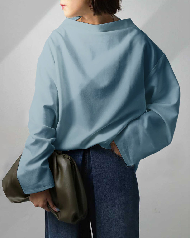 Luźna bluzka z długimi rękawami