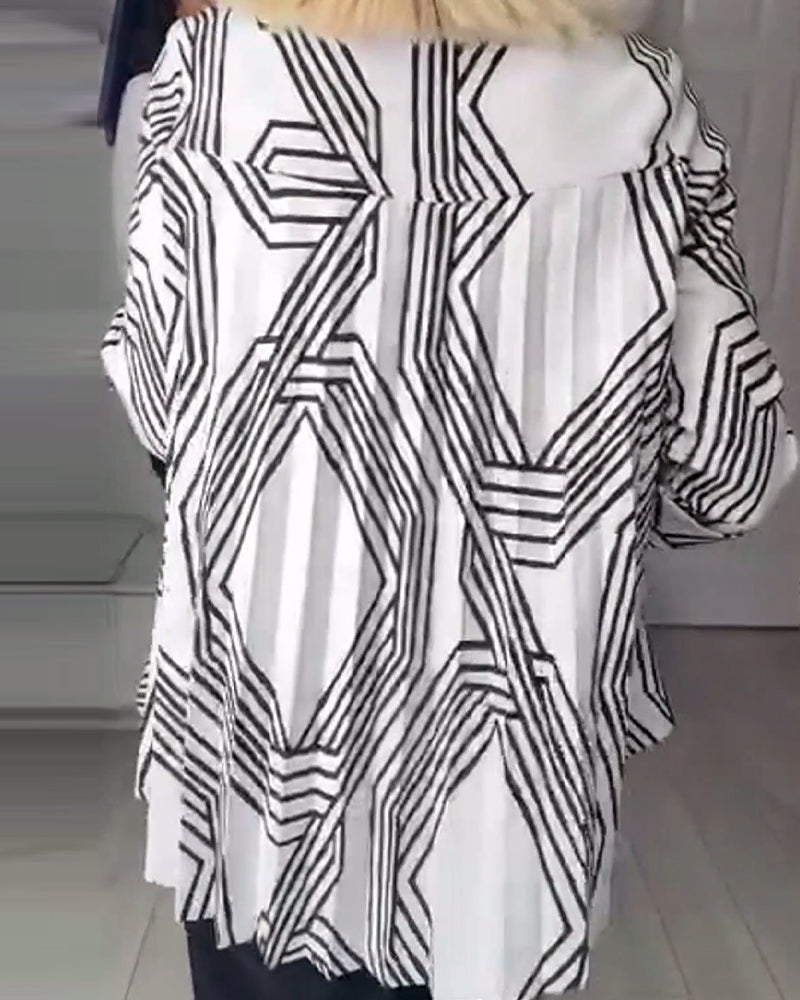 Kontrastujący plisowany top casualowy