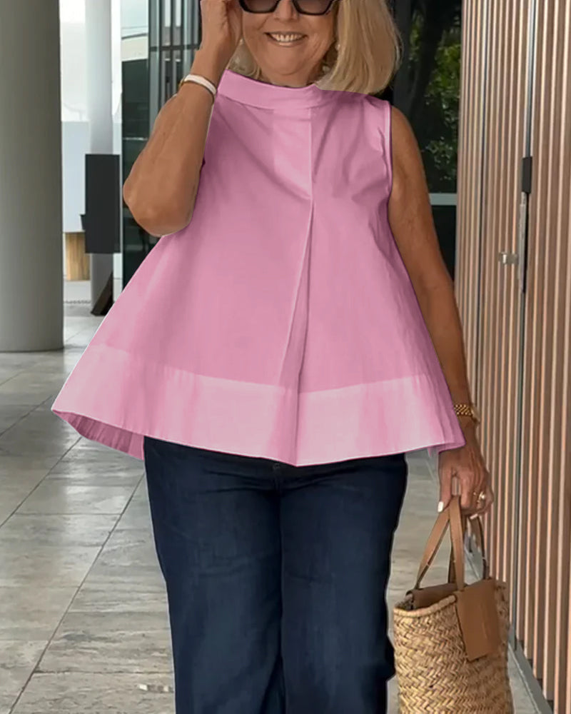 Bluzka bez rękawów prosta prosta