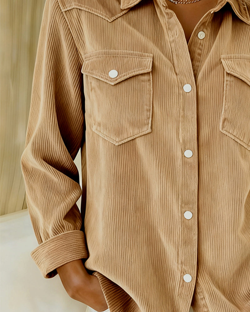 Koszula z długim rękawem, klapami i zapięciem na guziki