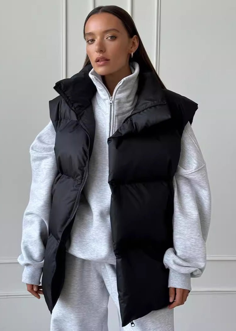 Pikowana kamizelka bawełniana – stylowa damska odzież wierzchnia bez rękawów