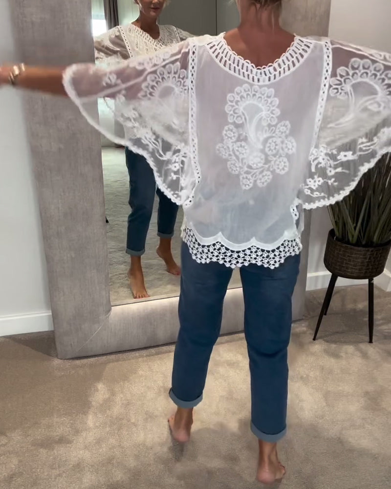 Stylowa bluzka z dekoltem w serek