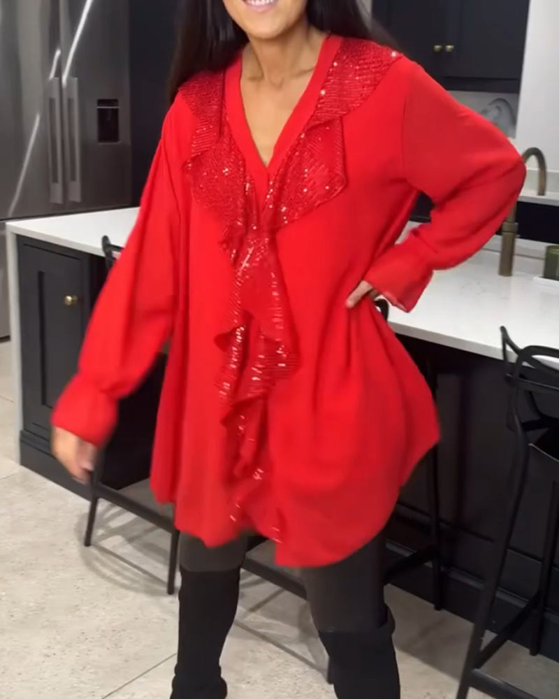 Bluzka z falbankami o eleganckim fasonie