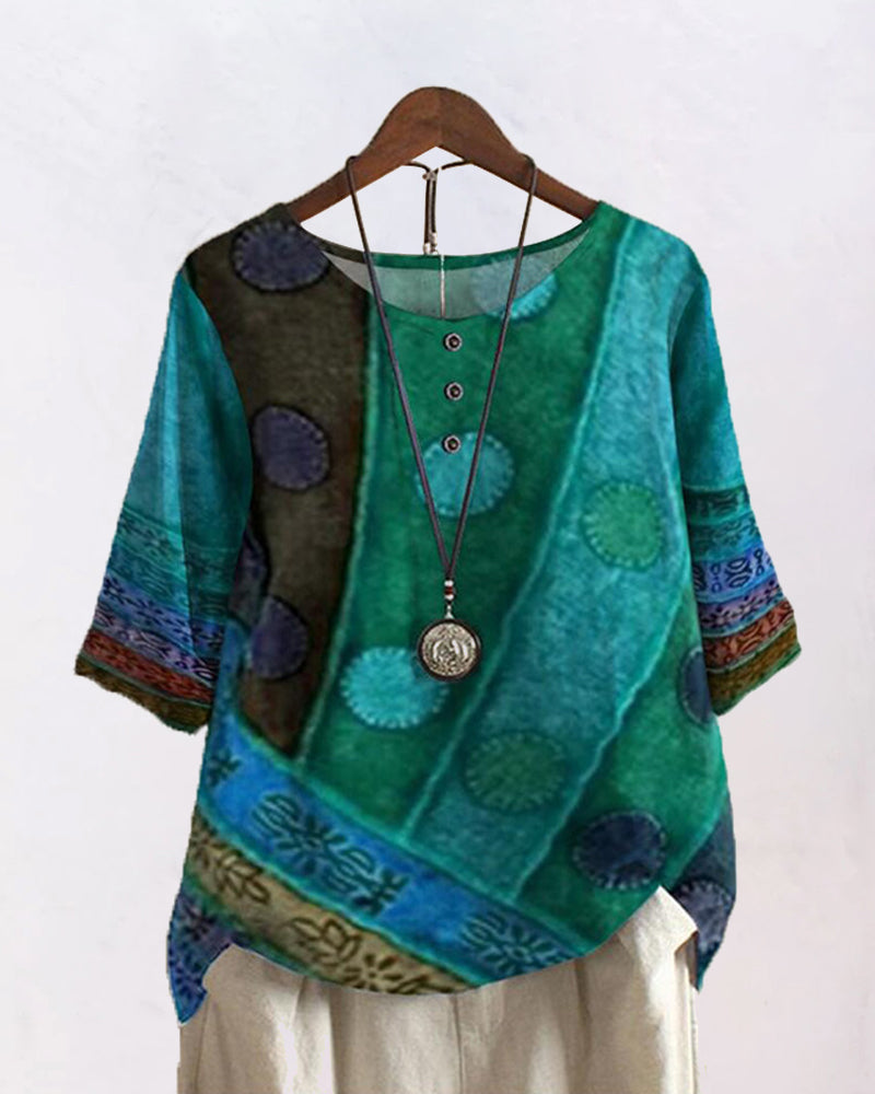 Luźny top z krótkimi rękawami