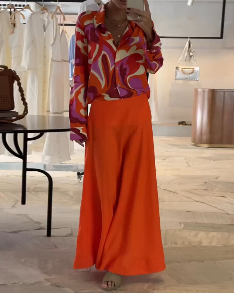 Bluzka Chapel w kolorowe wzory z guzikami