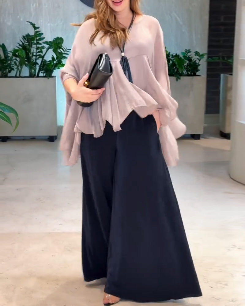 Bluzka o stylowym, gładkim wzorze