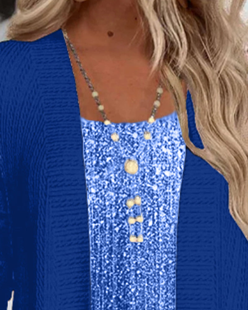 Modny top w imitacji dwuczęściowej konstrukcji