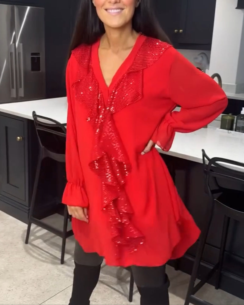 Bluzka z falbankami o eleganckim fasonie