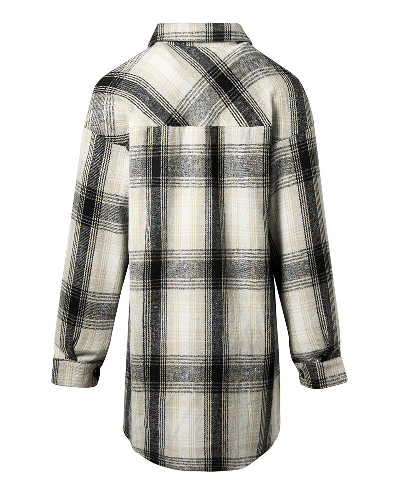 Koszula w kratkę z kieszonką na co dzień