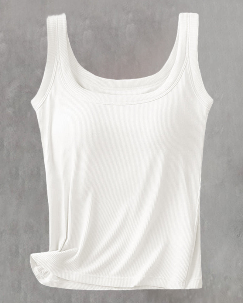 Gładki top z wbudowanym biustonoszem