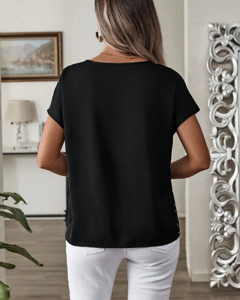 Koszulka z okrągłym dekoltem i nadrukiem w kropki