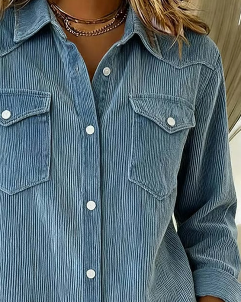 Koszula z długim rękawem, klapami i zapięciem na guziki