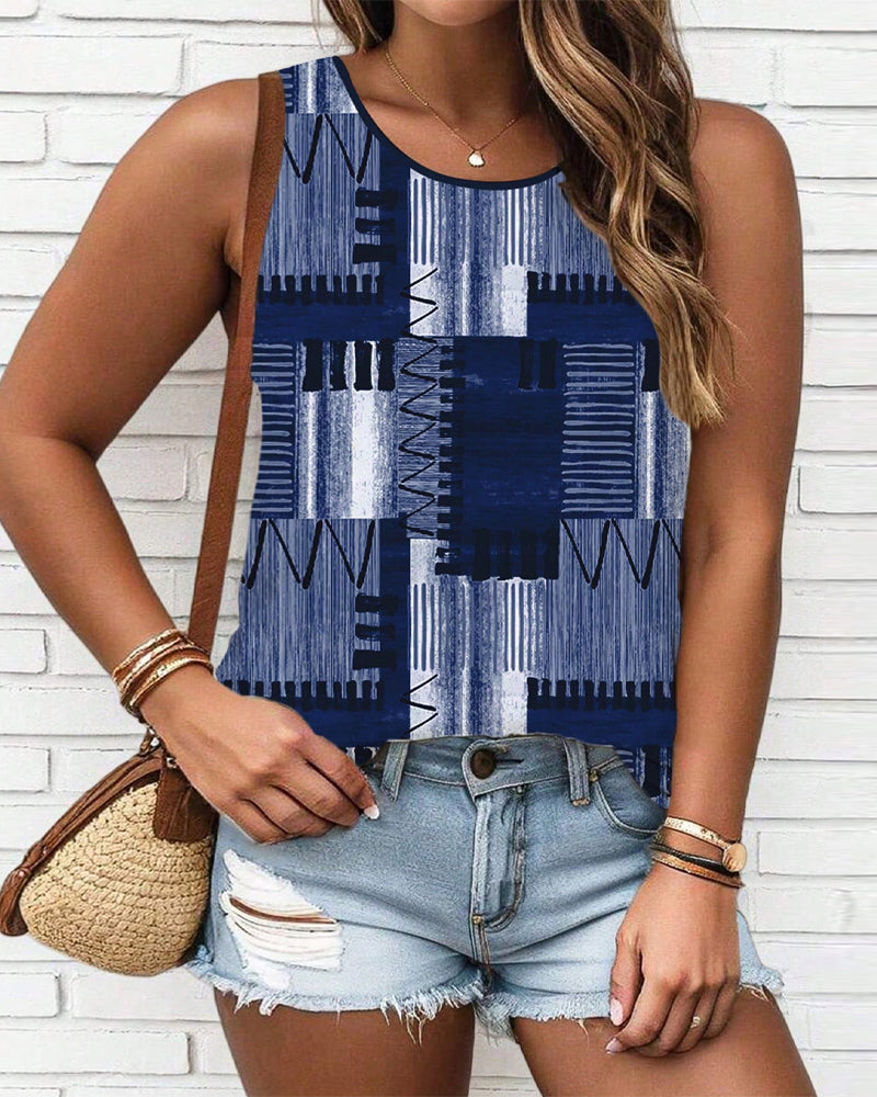 Top bez rękawów w stylu vintage