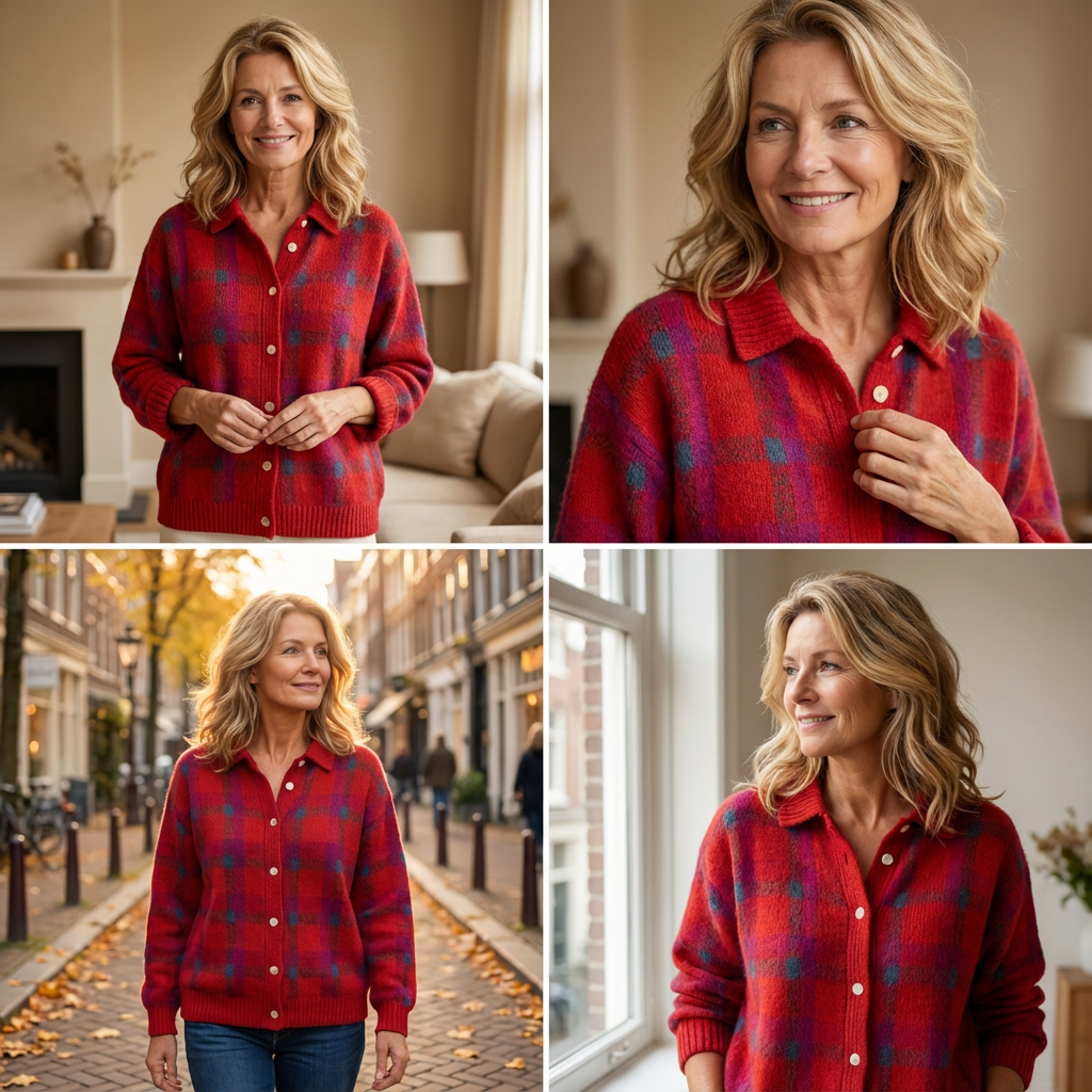 Noelle – miękki sweter w kratkę