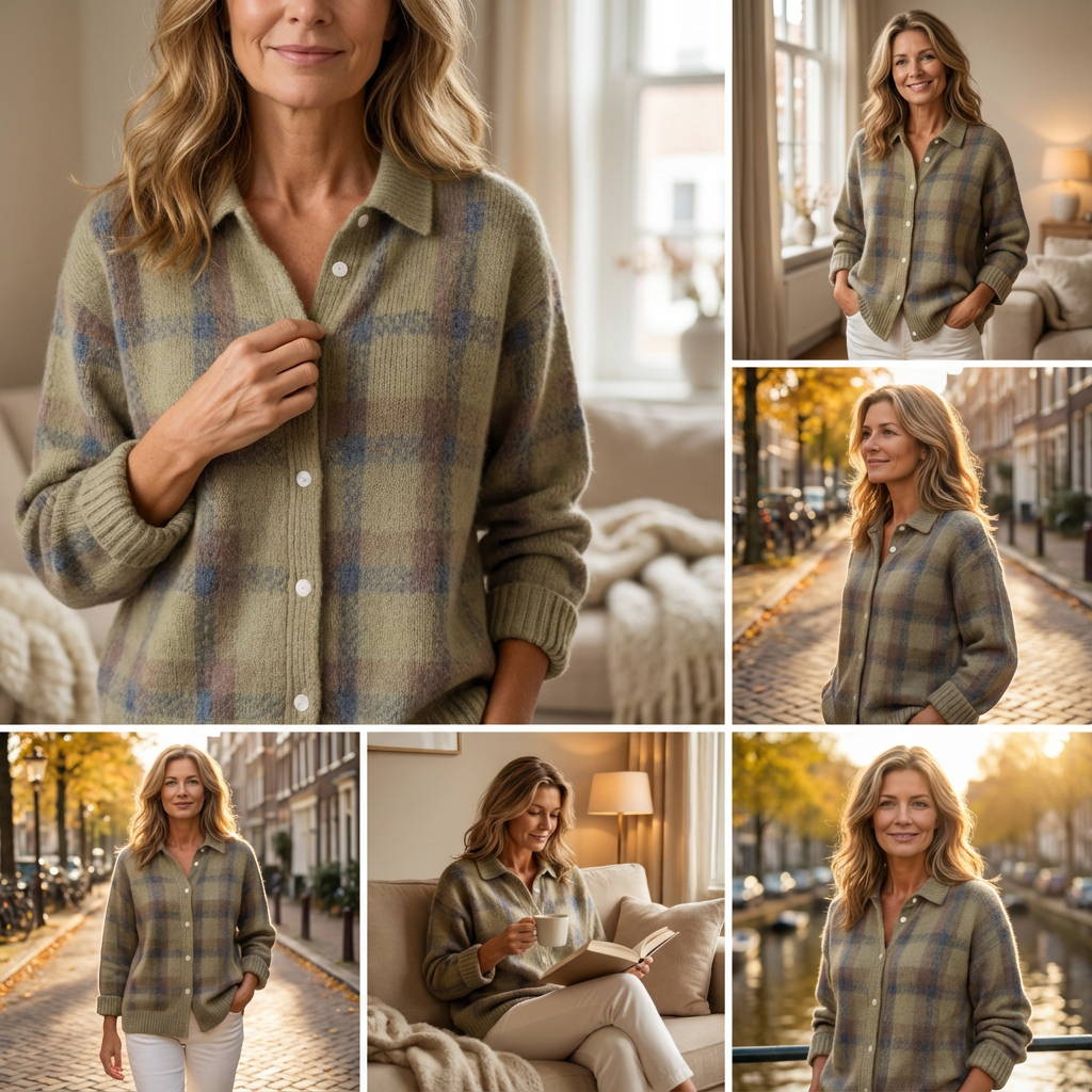 Noelle – miękki sweter w kratkę