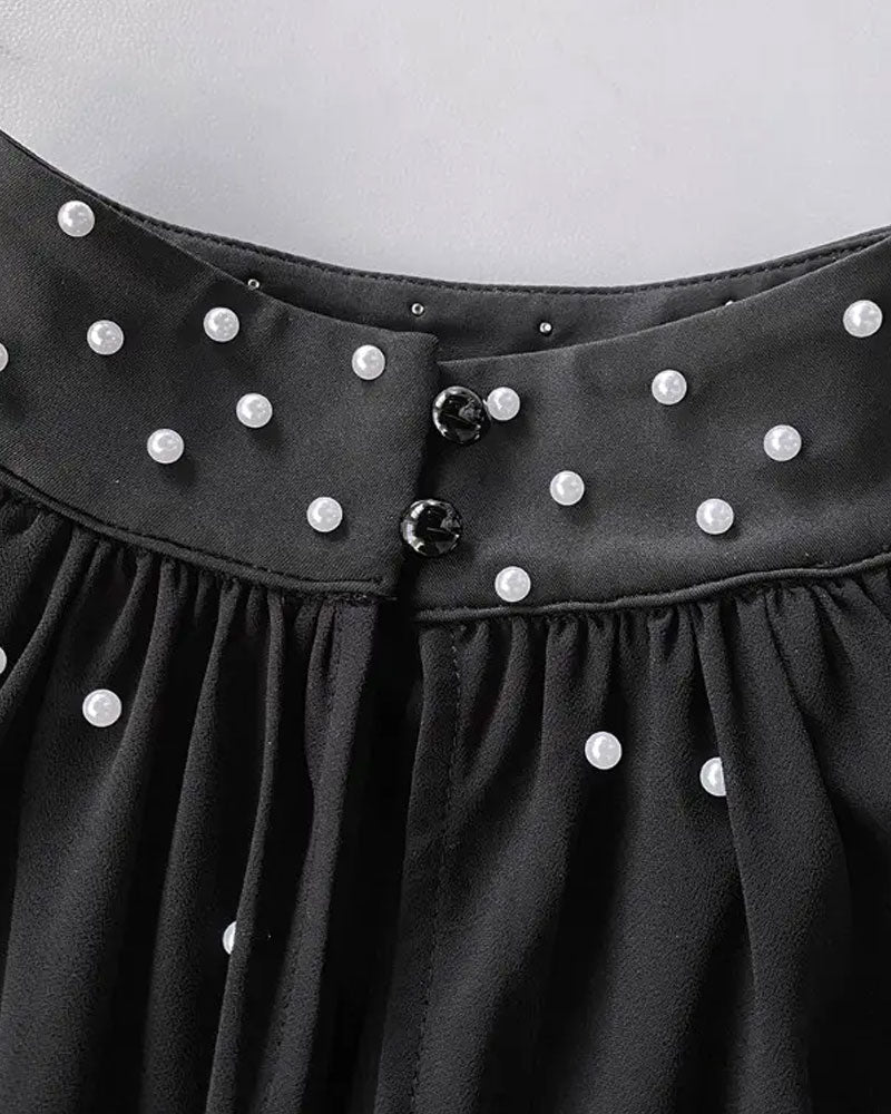 Top w eleganckim stylu z rękawami typu lampion