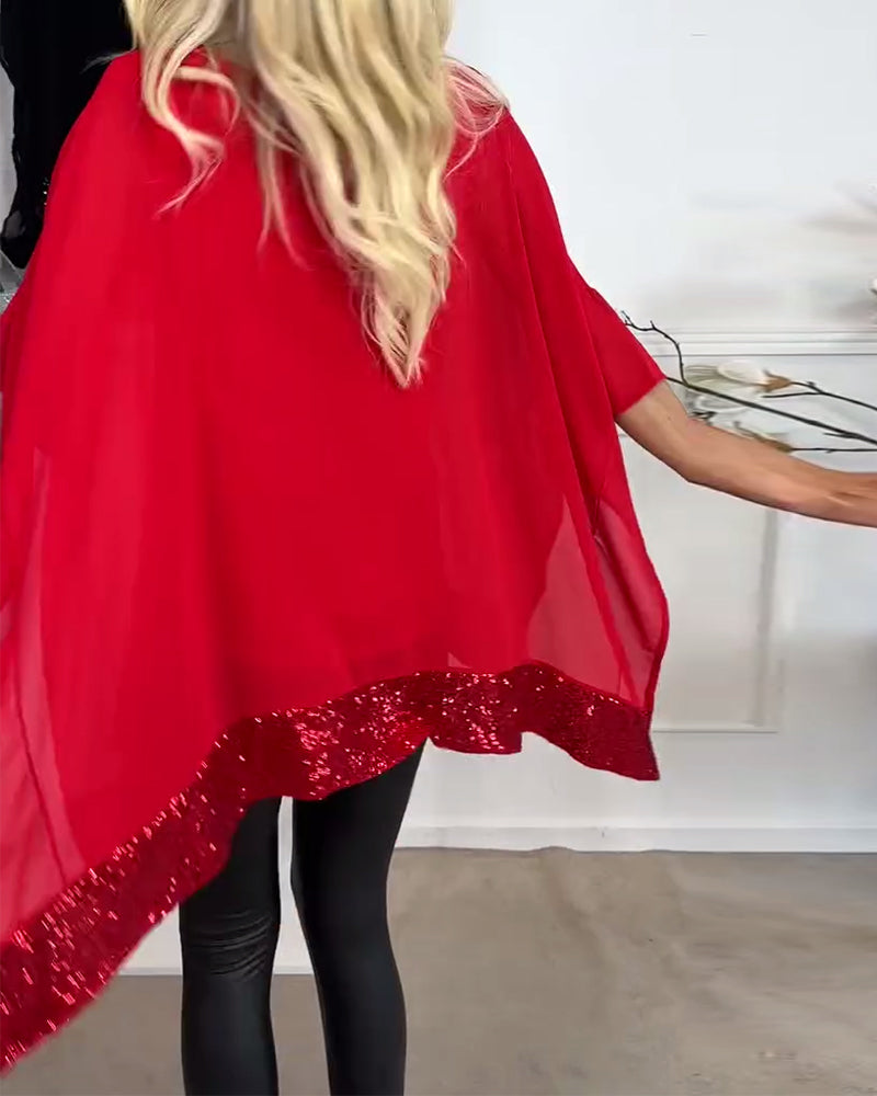 Bluzki z peleryną i rękawami typu nietoperz