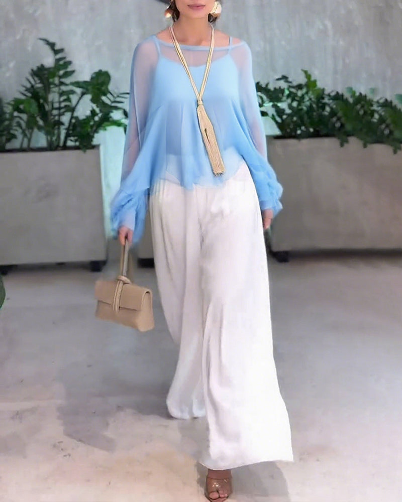 Bluzka o stylowym, gładkim wzorze