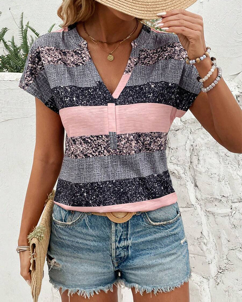 T-shirt z dekoltem w serek Kortemig