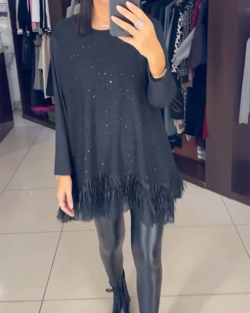 Top z kryształkami w modnym kolorze