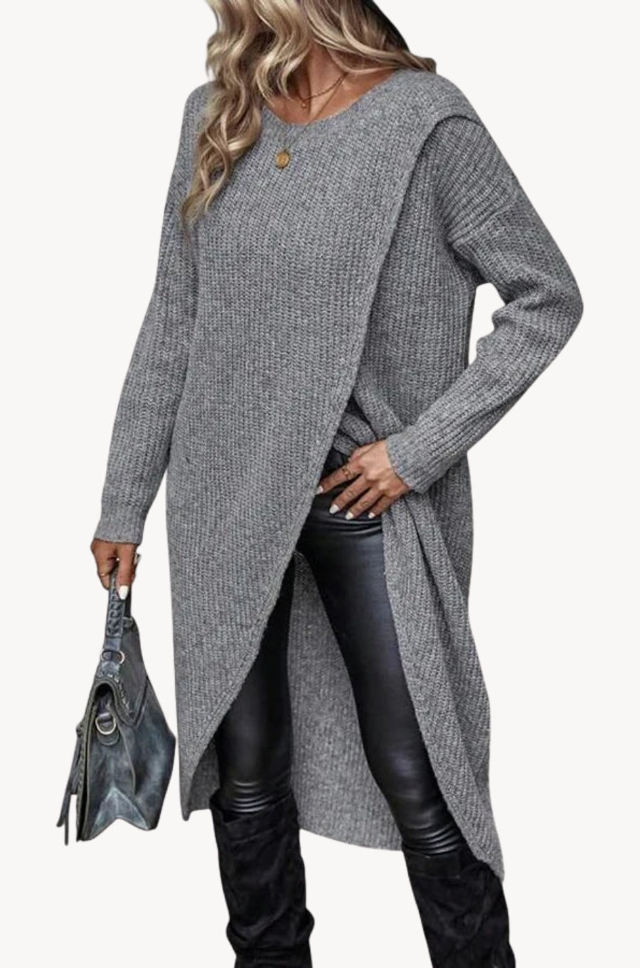 Elsemiek | Elegancka sukienka sweterkowa o prostym kroju