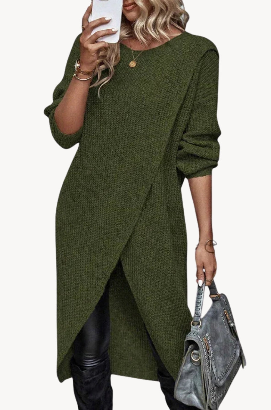 Elsemiek | Elegancka sukienka sweterkowa o prostym kroju