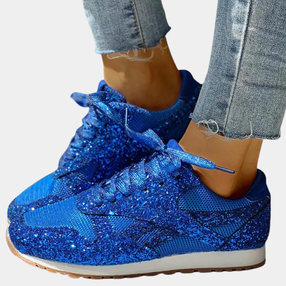Sportowe trampki – błyszczące damskie buty sportowe na co dzień