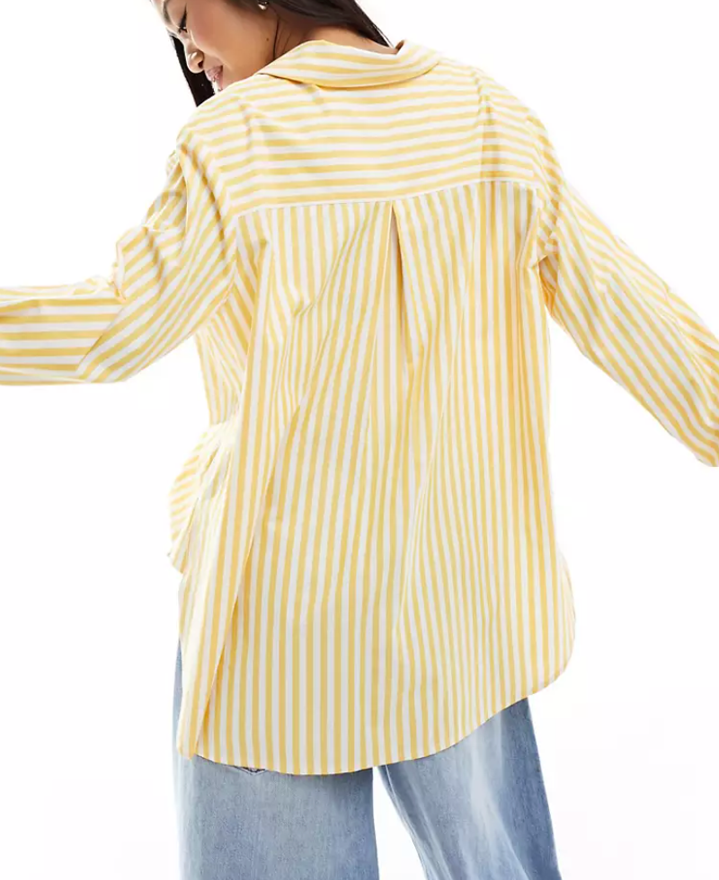 Bluzka koszulowa w paski o luźnym kroju