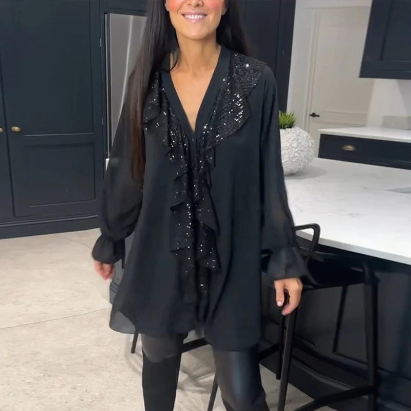 Bluzka z falbankami o eleganckim fasonie