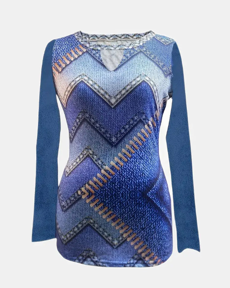 Bluzki damskie z okrągłym dekoltem i falbankami