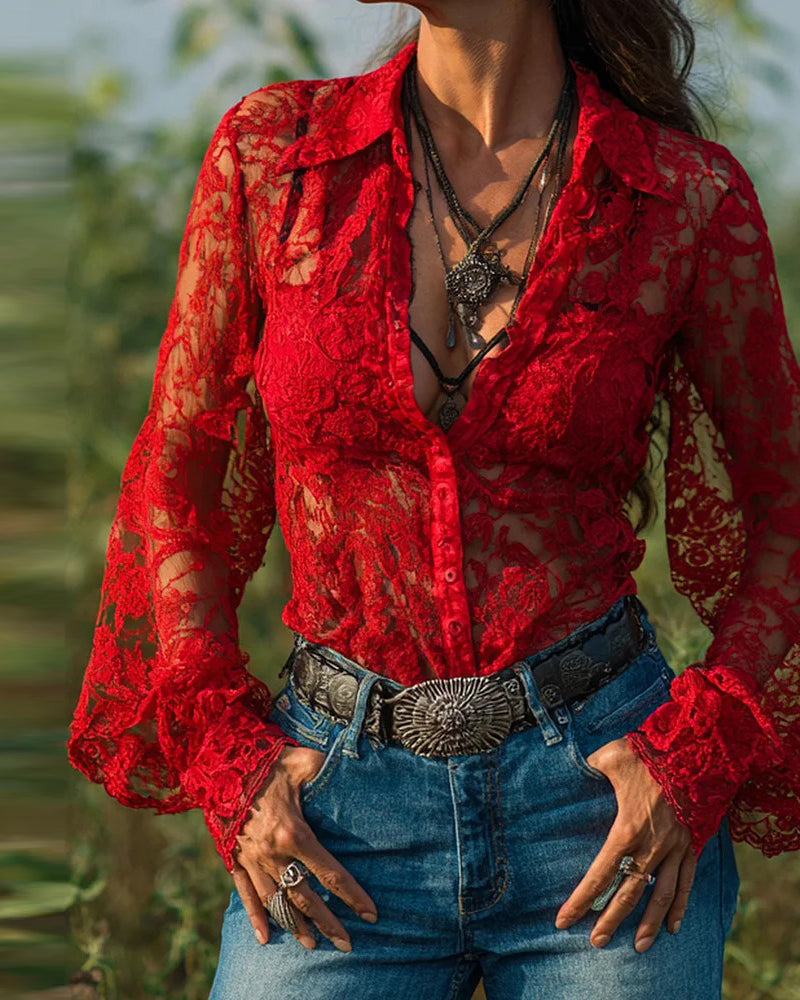 Prosta kolorowa koszula z kołnierzykiem i długimi rękawami