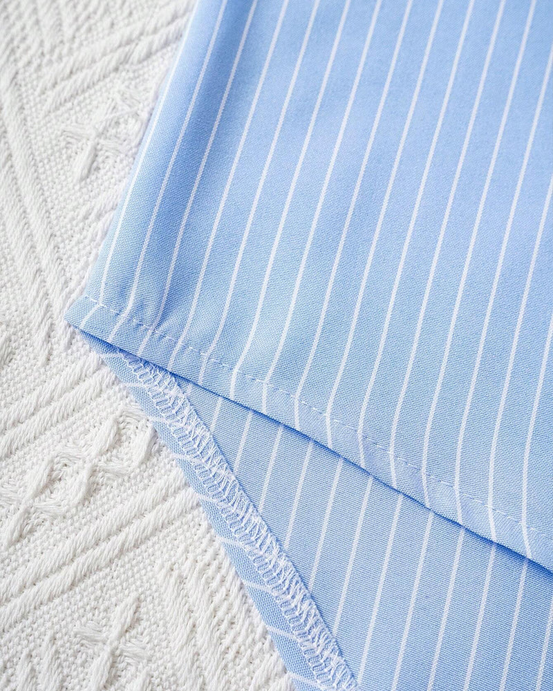 Luźny top w paski z okrągłym dekoltem