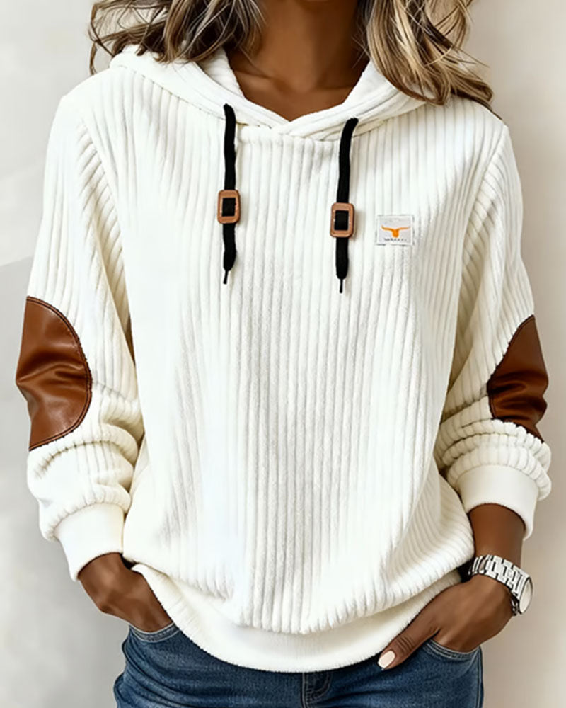 Luźna bluza z kapturem z blokami kolorów