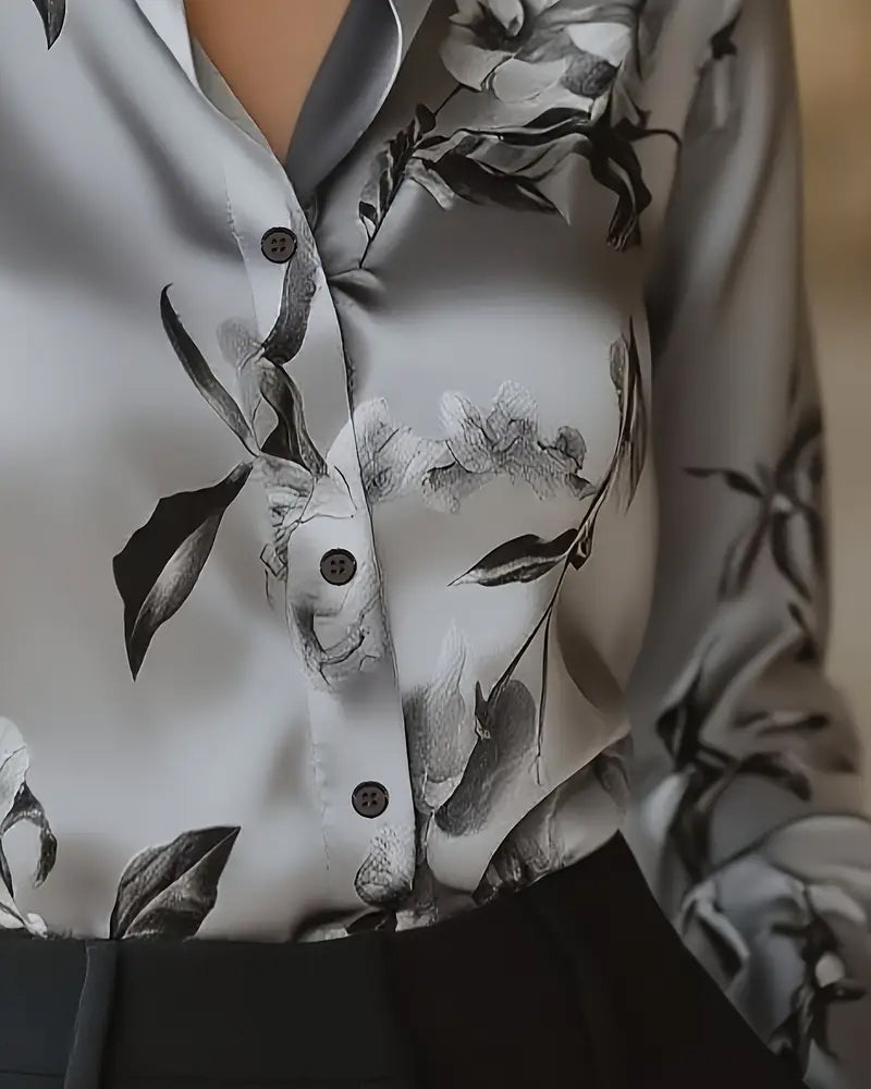 Koszula w stylu retro z kwiatowym nadrukiem
